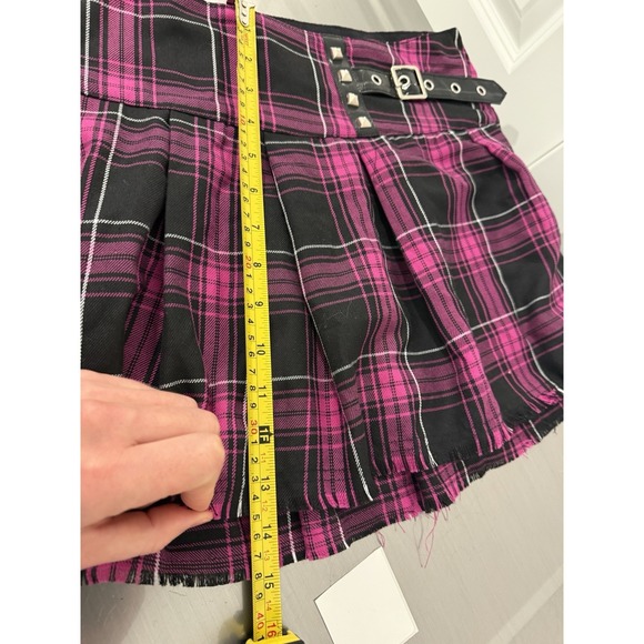 WIDOW - WOMEN'S XXL -PLAID PLEATED TARTAN SKATER SCHOOL LACE SKIRT - Picture 9 of 9